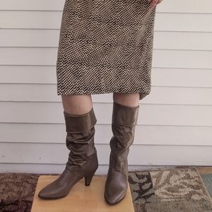 Vintage Joyce Leif Boots 6 1/2 Taupe Leather